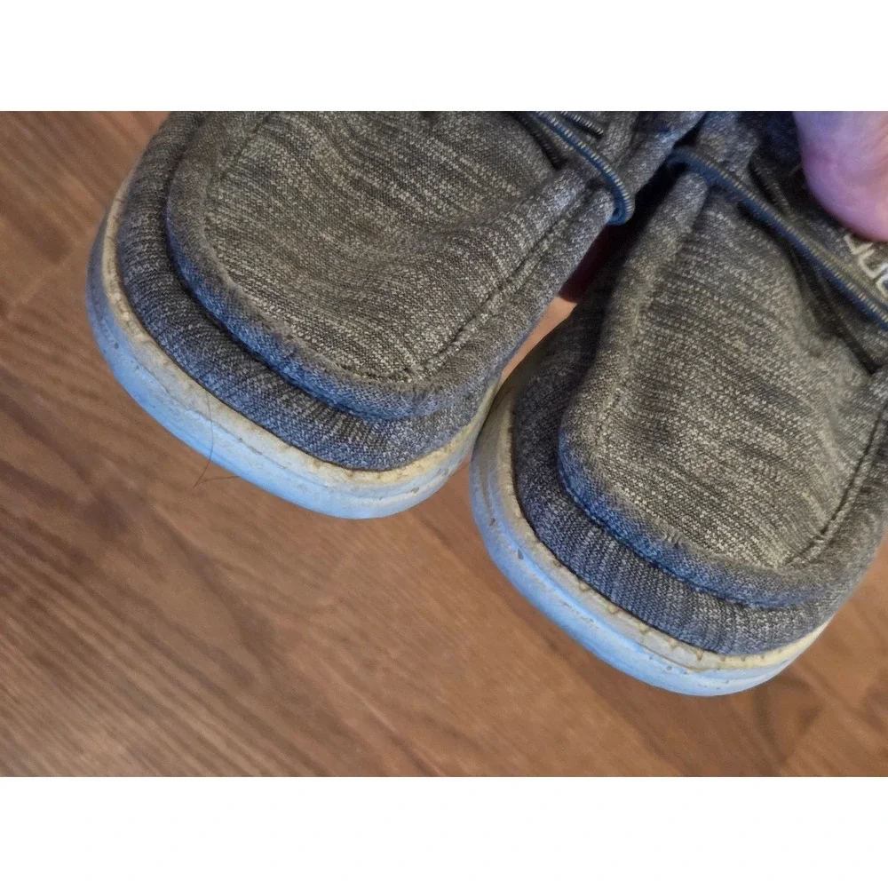 Hey Dude Wally Youth Grey Marl Stretch Slip On Loafers Shoes Kids Size K11 EU 30